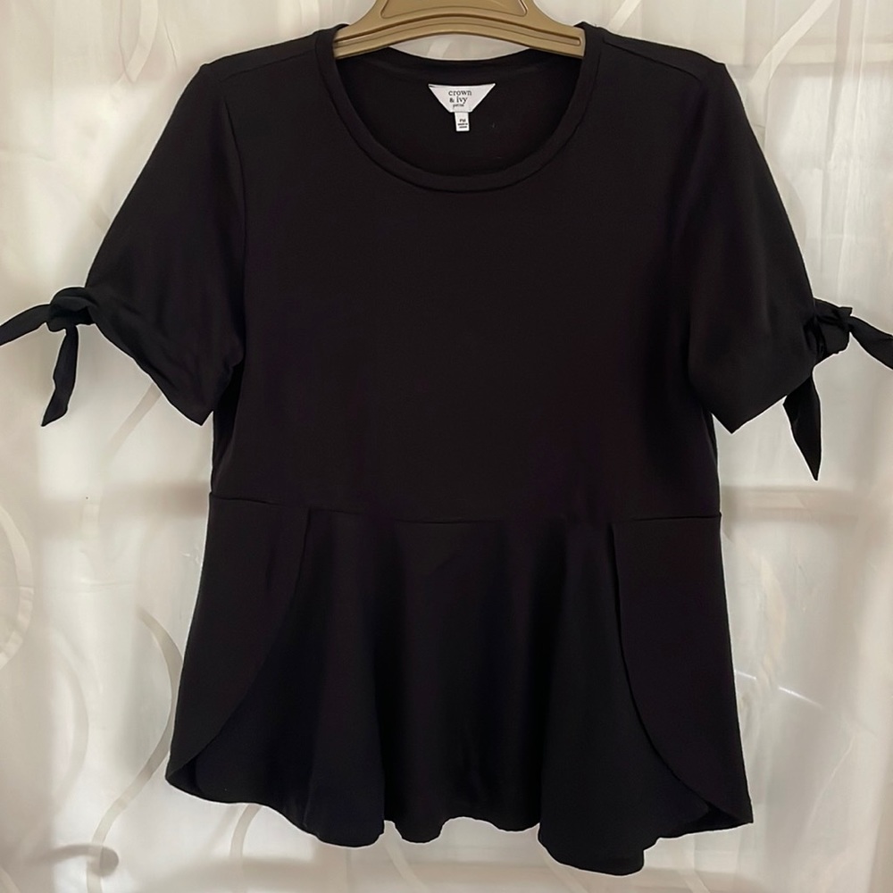 Crown & Ivy Black Blouse, Size PM